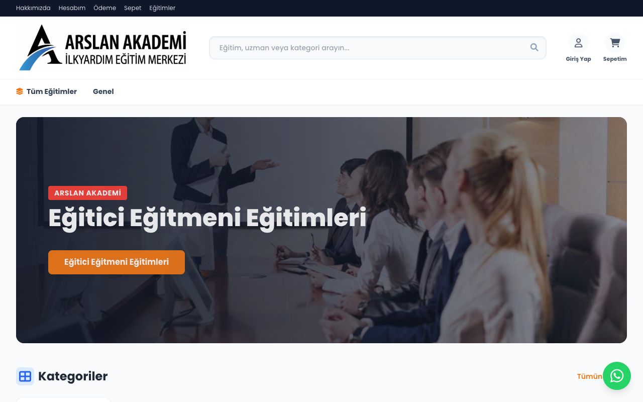 Arslan Akademi Web Tasarım Projesi
