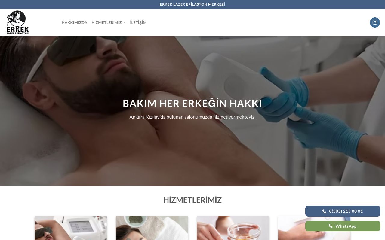 Erkek Lazer Epilasyon Web Tasarım Projesi