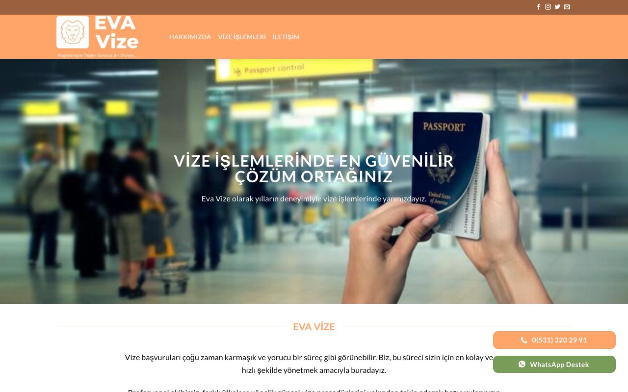 Eva Vize Web Tasarım Projesi