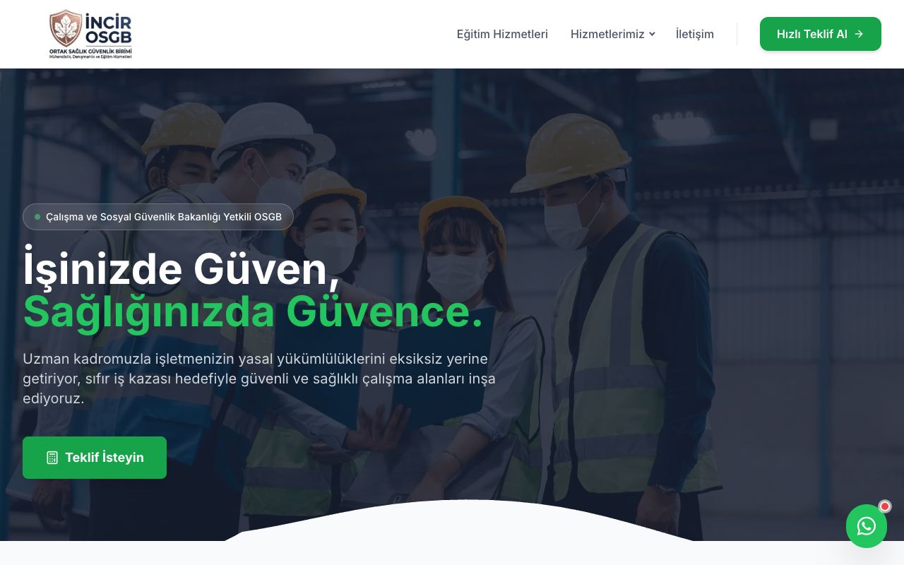 İncir OSGB Web Tasarım Projesi