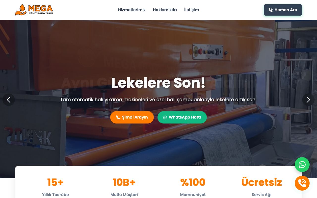 Mega Halı Yıkama Web Tasarım Projesi
