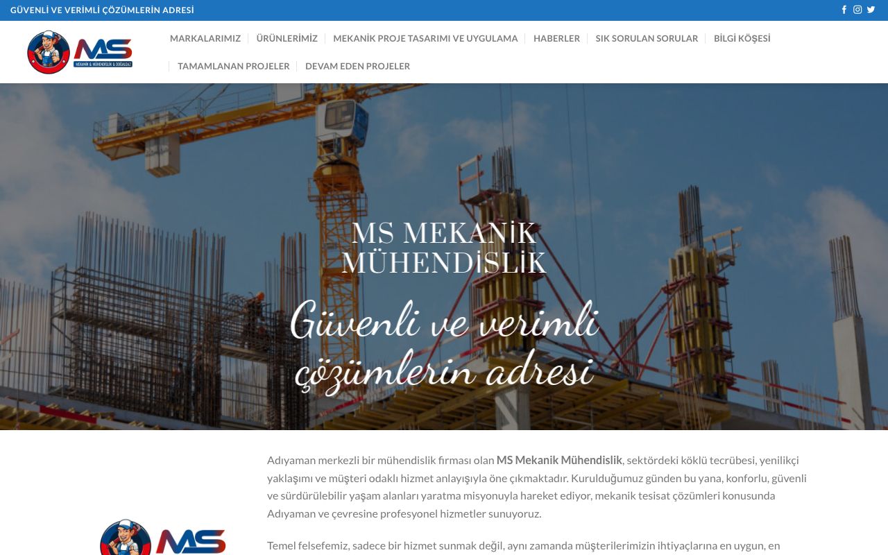 MS Mekanik Web Tasarım Projesi