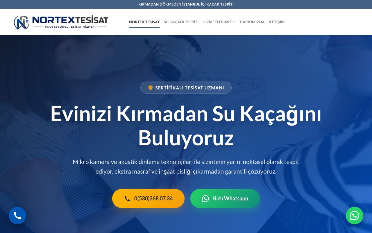 Nortex Tesisat Web Tasarım Projesi