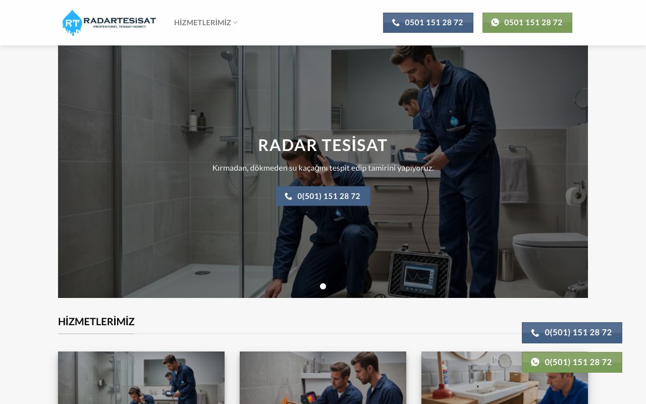 Radar Tesisat Web Tasarım Projesi