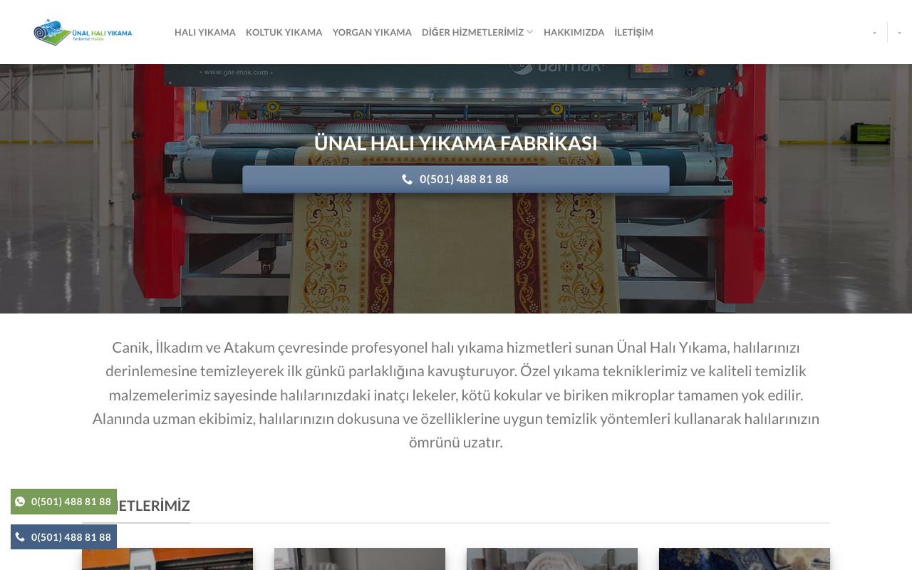Ünal Halı Yıkama Web Tasarım Projesi