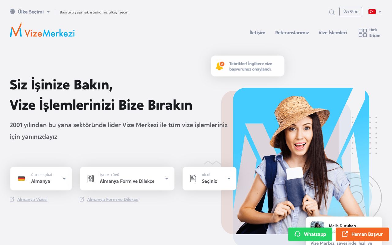 Vize Merkezi Web Tasarım Projesi
