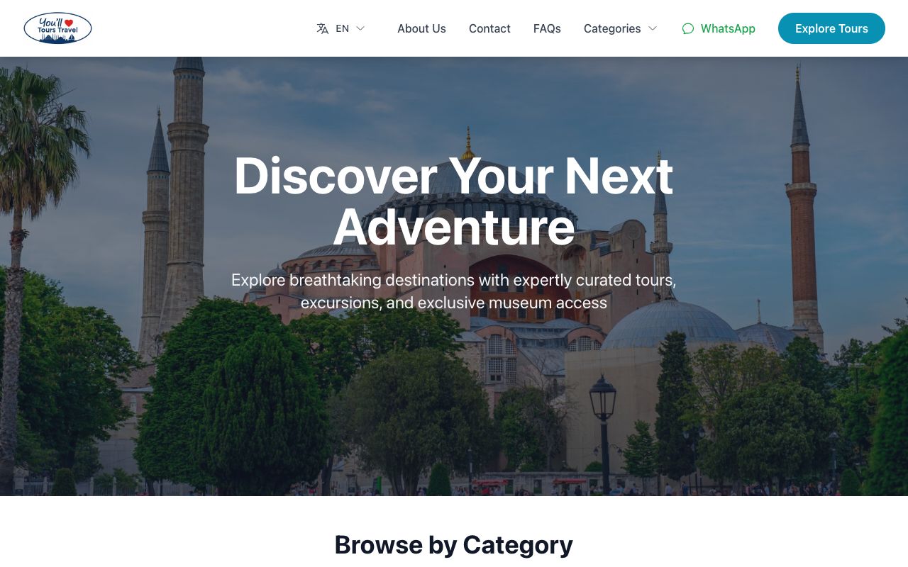 You Will Love Tours Web Tasarım Projesi