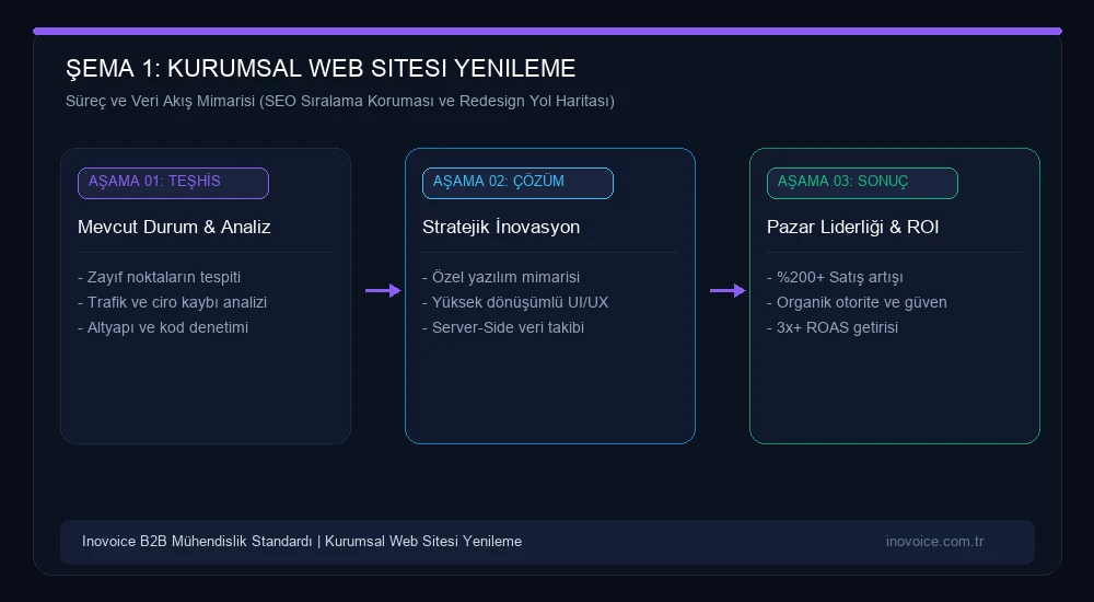 Kurumsal Web Sitesi Yenileme (Redesign) Süreci: Adım Adım Strateji, SEO Koruması ve Kontrol Listesi Stratejik Süreç ve Veri Akış Mimarisi