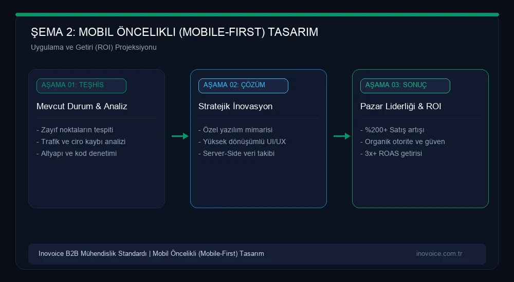 Mobil Öncelikli (Mobile-First) Web Tasarımı: Mobil Ziyaretçileri Satın Alan Müşterilere Dönüştürme Büyüme ve Yatırım Getirisi Modeli