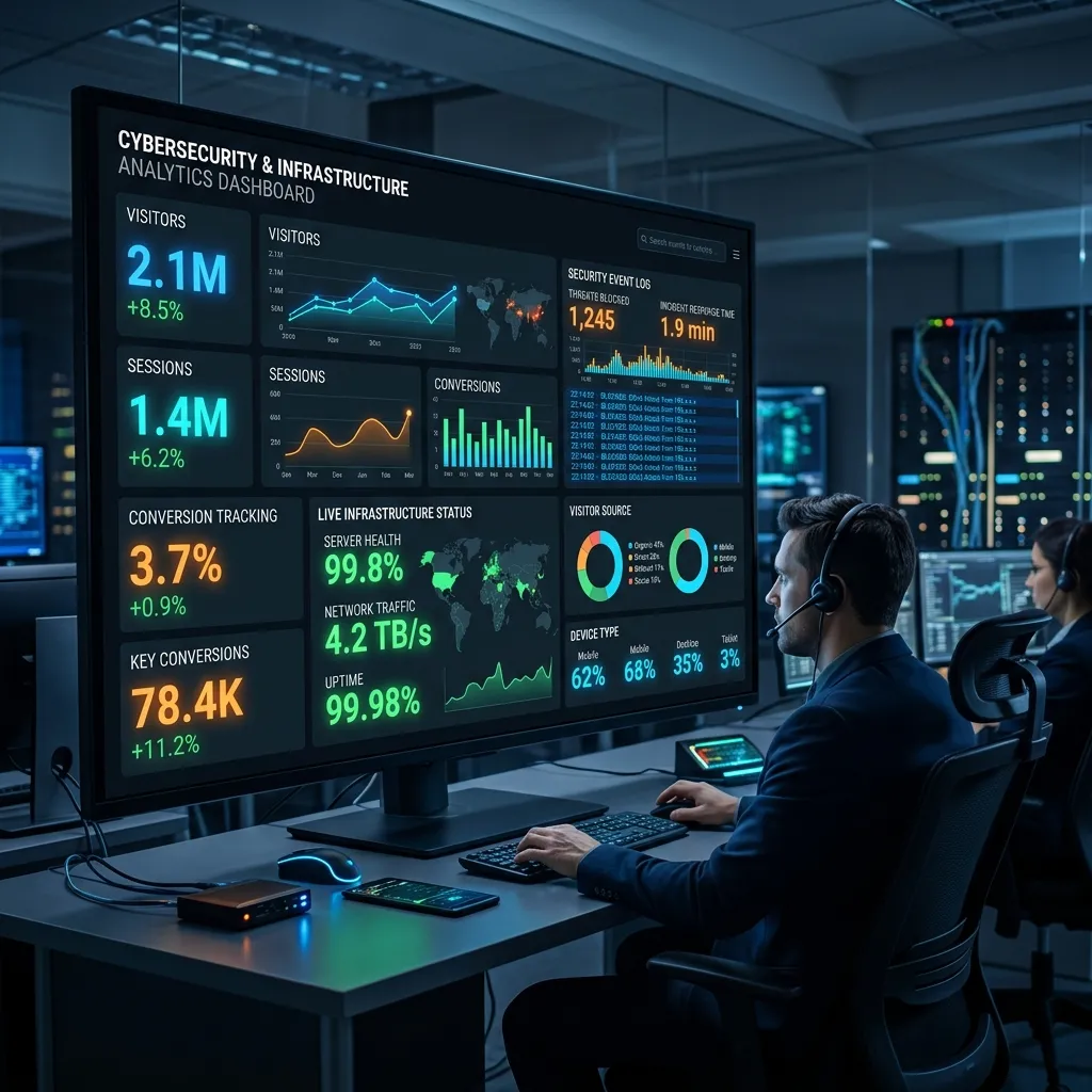 Siber Güvenlik, IT Altyapısı ve Detaylı Dönüşüm Optimizasyonu Analytics Dashboard Görünümü